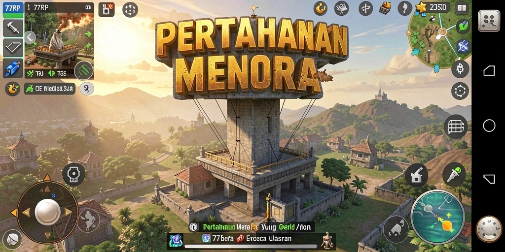 Tampak intens dari gameplay Tower Defense di 77RP.
