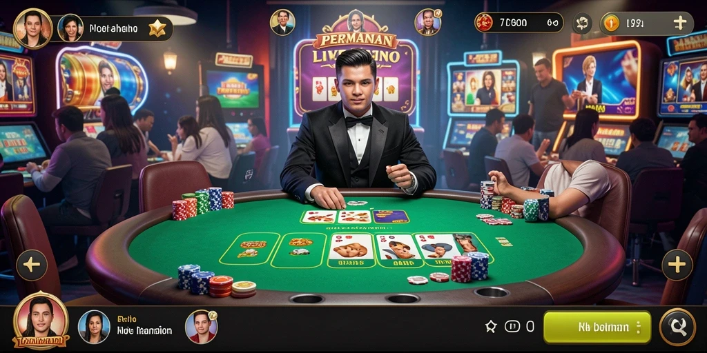 Screenshot gameplay C0077 menampilkan pengalaman Live Casino yang seru.