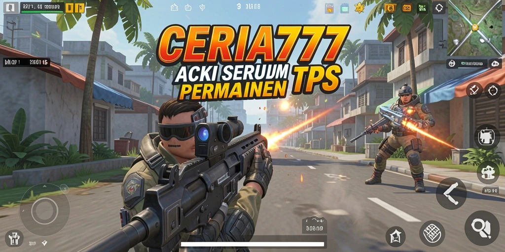 Screenshot CERIA777 menampilkan aksi seru dalam gameplay TPS.