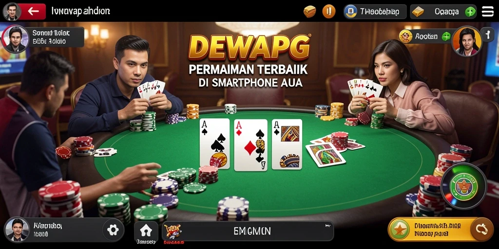 Tampilan menarik dari gameplay Poker di DEWAPG.