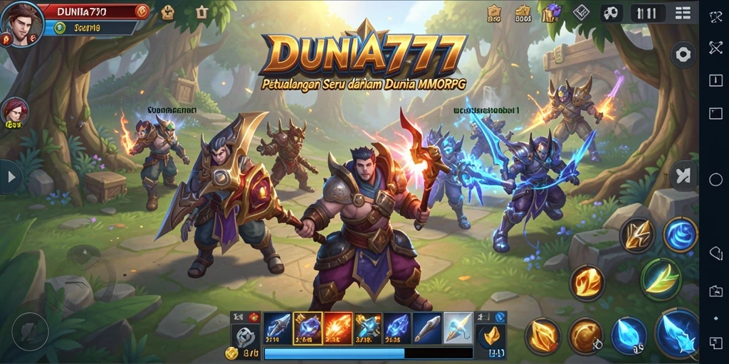 Tampilan gameplay menakjubkan dari DUNIA777 dalam dunia MMORPG.