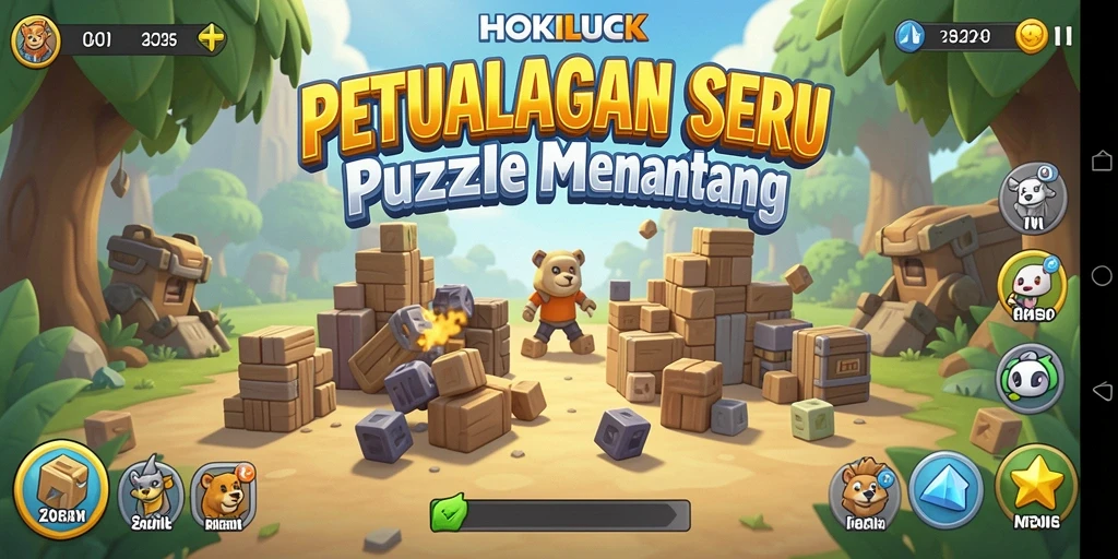 Tangkapan layar gameplay HOKILUCK yang penuh warna dan menantang.