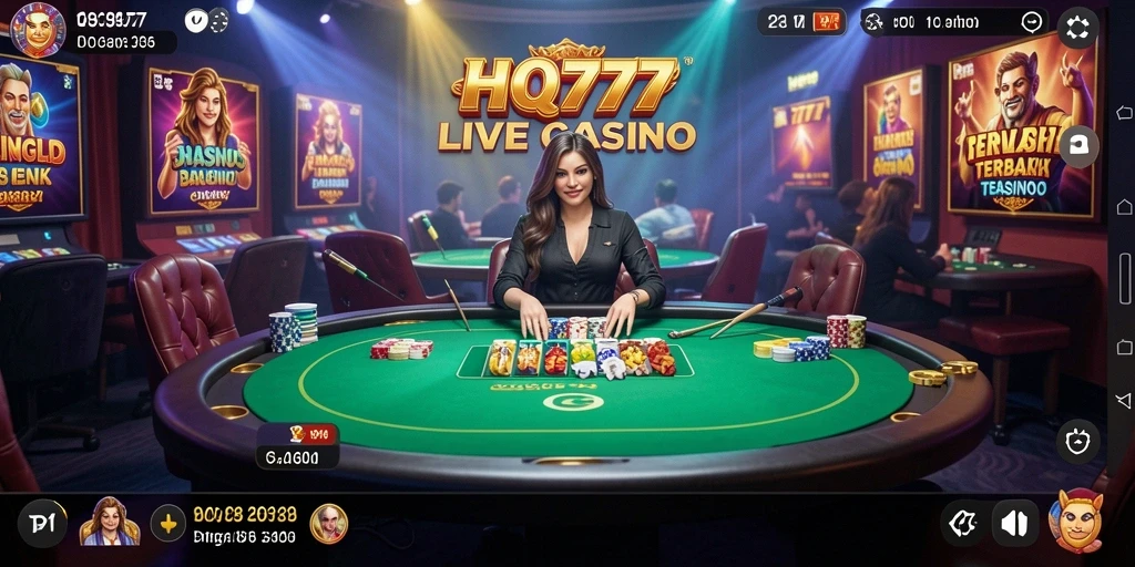 Tampilan gameplay menarik dari aplikasi Live Casino HQ777.
