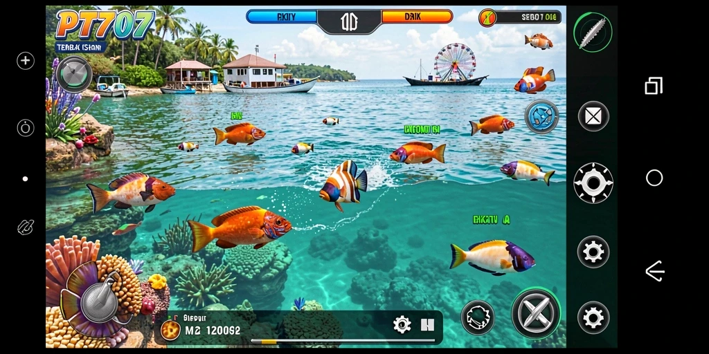 Tampilan gameplay PT707 yang seru dan penuh warna.