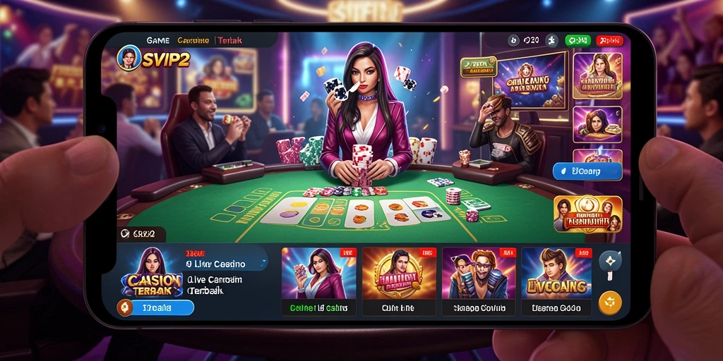 Screenshot gameplay SVIP2 menampilkan dealer dan permainan langsung.