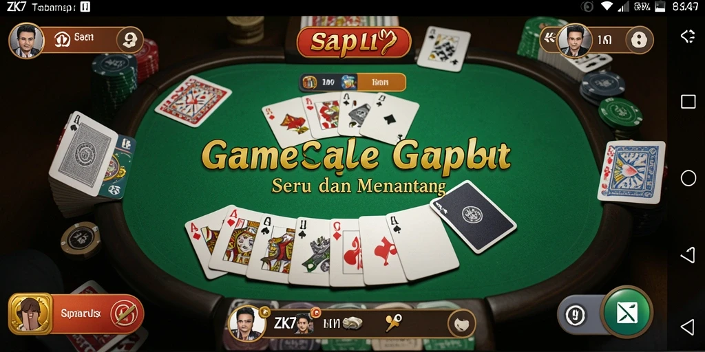 Tampilan gameplay seru saat bermain Gaple di ZK7.